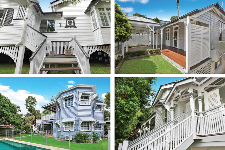 Examples of colour schemes for Queenslander houses